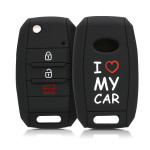 KW Θήκη Κλειδιού Kia - Σιλικόνη - 3-4 Κουμπιά - White / Red / Black (43811.03)