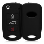 KW Silicone Θήκη Κλειδιού Kia - 3 Κουμπιά - Black (45485.01)