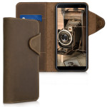Kalibri Δερμάτινη Suede Θήκη - Πορτοφόλι Samsung Galaxy J4 Plus - Brown (46603.05)