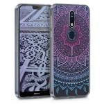 KW Θήκη Σιλικόνης Nokia 7.1 -  Blue Dark/ Pink Indian Sun (46634.03)