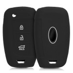 KW Θήκη κλειδιού Hyundai - Σιλικόνη -  3 κουμπιά - Black (46793.01)