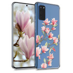 KW Θήκη Σιλικόνης Samsung Galaxy S20 - Magnolias - Light Pink / White / Transparent (51234.02)