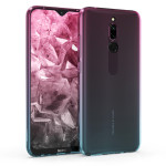 KW Θήκη Σιλικόνης Xiaomi Redmi 8 - Bicolor Design, Dark Pink / Blue / Transparent (51275.01)