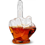 Γυάλινη Καράφα The Source Ingenious Middle Finger Decanter Σερβιρίσματος με Πώμα σε Σχήμα Μεσαίου Δακτύλου 1000ml (5056327916468)