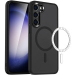 HappyCase Ημιδιάφανη Σκληρή Θήκη MagSafe - Samsung Galaxy S23 - Matte Black (8719246412707)