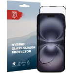Hybrid Glass iPhone 16 Plus Rosso FullFace Αντιχαρακτικό Υβριδικό Προστατευτικό Οθόνης - Black (8719246461071)
