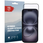 Hybrid Glass iPhone 16 Rosso FullFace Αντιχαρακτικό Υβριδικό Προστατευτικό Οθόνης - Black (8719246461064)