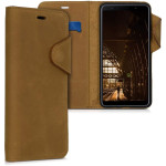 Kalibri Δερμάτινη Suede Θήκη Πορτοφόλι Samsung Galaxy A7 2018 - Light Brown (46602.24)