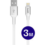 Καλώδιο Buddi Flex Φόρτισης & Μεταφοράς Δεδομένων USB-A σε Lightning 300cm 12W 5 Έτη Εγγύηση - White (8719246497476)
