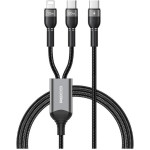 Καλώδιο Type-C Recci Skyline RTC-T16 2 in 1 Φόρτισης & Μεταφοράς Δεδομένων σε Type-C 65W / Lightning 2.4A 120cm - Grey (6955482522448)