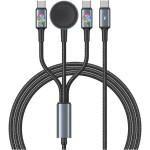 Καλώδιο Type-C Usams SJ785 Huan Series Φόρτισης και Μεταφοράς Δεδομένων σε 2 x Type-C / Μαγνητικός Ασύρματος Φορτιστής για Apple Watch 120cm 72W - Tarnish (6958444975771)