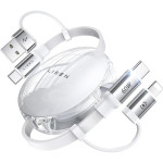Καλώδιο USB-A / Type-C Lisen Πτυσσόμενο 2 σε 2 Φόρτισης και Μεταφοράς Δεδομένων σε Type-C / Lightning 60W 100cm - White (6941237431066)