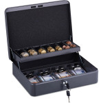 Κουτί Ταμείου Relaxdays Cash Box with Coin Counting Board Θήκη για Χαρτονομίσματα & Kέρματα με Κλειδαριά - Gray (10047774_111)