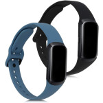 KW Ανταλλακτικά Λουράκια Σιλικόνης Samsung Galaxy Fit (SM-R370) - Grey / Black - 2 τεμάχια (50233.73)