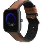 KW Δερμάτινο Λουράκι (20mm) με Σιλικόνη - Huami Amazfit Bip U / GTS 2e / GTR 2e / GTS 2 Mini / Pop - Brown / Black (58891.05)