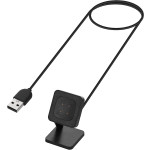 KW Καλώδιο Φόρτισης USB με Βάση Στήριξης  - Fitbit Versa 4 / Sense 2 / Versa 3 / Sense - 100cm - Black (60920.01)