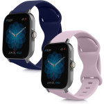KW Λουράκι Σιλικόνης (20mm) Huami Amazfit GTS / GTS 2 / GTS 2e / GTS 3 - 2 Τεμάχια - Dark Blue / Dusty Pink (58743.02)