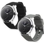 KW Λουράκι Σιλικόνης (20mm) Withings Steel HR / Nokia Steel - 2 Τεμάχια - Black / Grey (58993.01)