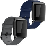 KW Λουράκι Σιλικόνης (20mm) Huami Amazfit Bip S / Bip S Lite - 2 Τεμάχια - Dark Blue / Grey (53859.05)