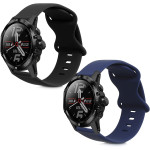 KW Λουράκι Σιλικόνης (22mm) Coros Vertix / Apex 46mm / Apex Pro - 2 Τεμάχια - Black / Dark Blue (58996.01)