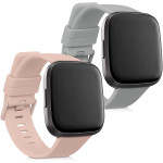 KW Λουράκι Σιλικόνης (22mm) Fitbit Versa / Versa Lite / Versa 2 - 2 Τεμάχια - Dusty Pink / Grey (57118.10)