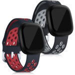 KW Λουράκι Σιλικόνης Fitbit Versa 3 / Sense - 2 Τεμάχια - Black / Red / Black / Grey (53392.01)