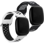 KW Λουράκι Σιλικόνης Fitbit Versa 3 / Sense - 2 Τεμάχια - White / Black / Black / Grey (53392.04)