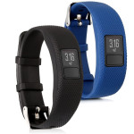 KW Λουράκι Σιλικόνης Garmin Vivofit 4 - 2 Τεμάχια - Black / Dark Blue (44228.01)