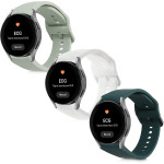 KW Λουράκι Σιλικόνης Samsung Galaxy Watch 4 / Classic 4 - 3 Τεμάχια - Dark Green / Pastel Green / White (58172.01)