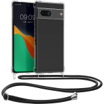 KWmobile Διάφανη Θήκη Σιλικόνης με Λουράκι Λαιμού - Google Pixel 7 - Transparent / Black (58370.03)