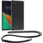 KWmobile Διάφανη Θήκη Σιλικόνης με Λουράκι Λαιμού - Motorola Moto G32 - Transparent / Black (59629.01)