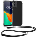 KWmobile Διάφανη Θήκη Σιλικόνης με Λουράκι Λαιμού - Nokia G22 - Black / Transparent (61196.03)