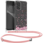 KWmobile Διάφανη Θήκη Σιλικόνης με Λουράκι Λαιμού - Samsung Galaxy A33 5G - Transparent / Cherry Blossoms / Pink / Dark Brown (58233.03)