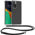 KWmobile Διάφανη Θήκη Σιλικόνης με Λουράκι Λαιμού - Xiaomi Redmi Note 11 Pro Plus 5G - Transparent / Black (58099.01)