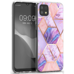 KWmobile IMD Design Extra Thick - Σκληρή Θήκη με TPU Bumper - Samsung Galaxy A22 5G - Marbled Geometrics / Pink / Rose Gold (58845.02)