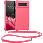 KWmobile Matte Θήκη Σιλικόνης με Λουράκι Λαιμού Google Pixel 6 - Neon Pink (55916.77)