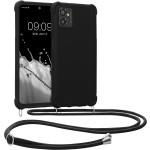 KWmobile Matte Θήκη Σιλικόνης με Λουράκι Λαιμού Motorola Moto G32 - Black (59632.01)