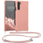 KWmobile Matte Θήκη Σιλικόνης με Λουράκι Λαιμού OnePlus Nord - Mother Of Pearl (55677.154)