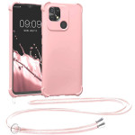 KWmobile Matte Θήκη Σιλικόνης με Λουράκι Λαιμού Xiaomi Redmi 10C - Mother Of Pearl (59233.154)