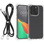 KWmobile Σκληρή Διάφανη Θήκη με TPU Bumper και Αποσπώμενο Λουράκι Λαιμού - Apple iPhone 14 Pro - Transparent / Black (61621.01)