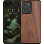 KWmobile Σκληρή Ξύλινη Θήκη με TPU Bumper - Xiaomi Poco X5 Pro - Dark Brown / Walnut (60899.18)