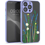 KWmobile Σκληρή Θήκη με TPU Bumper - Apple iPhone 13 Pro - Wild Flowers / Lavender / Green / Matte Transparent (56498.01)