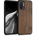 KWmobile Σκληρή Ξύλινη Θήκη με TPU Bumper Xiaomi Redmi Note 10 / Note 10S - Walnut / Dark Brown (54547.18)
