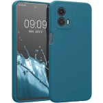 KWmobile Soft Flexible Rubber Cover - Θήκη Σιλικόνης Motorola Moto G53 με Πλαίσιο Κάμερας - Petrol (60836.78)