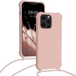 KWmobile Θήκη Σιλικόνης με Λουράκι Λαιμού Apple iPhone 13 Pro - Mother Of Pearl (55964.154)