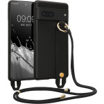 KWmobile Θήκη Σιλικόνης με Λουράκι Λαιμού και Finger Holder - Google Pixel 7 - Black (60209.01)