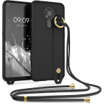KWmobile Θήκη Σιλικόνης με Λουράκι Λαιμού και Finger Holder - Nokia 3.4 - Black (56487.01)