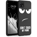 KWmobile Θήκη Σιλικόνης Samsung Galaxy A22 5G - Don't Touch My Phone / White / Black (55248.01)