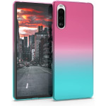 KWmobile Θήκη Σιλικόνης Sony Xperia 10 III - Bicolor / Dark Pink / Blue / Transparent (54858.01)