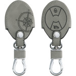 KW PU Leather Θήκη Κλειδιού Mini - 3 Κουμπιά - Navigational Compass / Grey (57029.01)